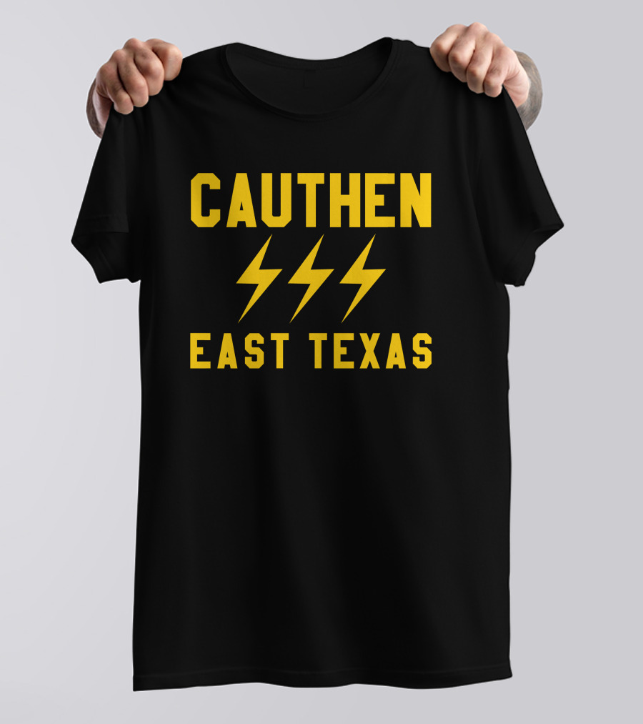 Cauthen East Texas Lightning Bolt Motif T-Shirt