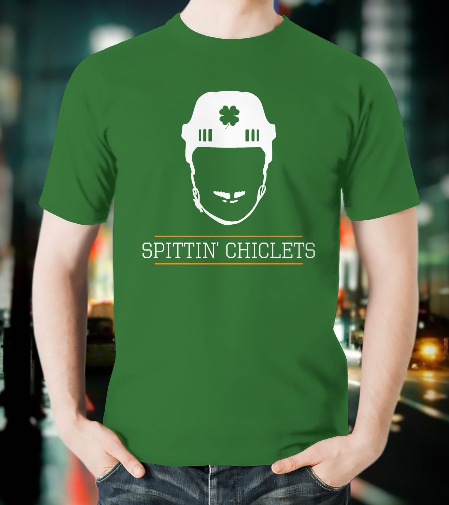 Spittin Chiclets Hockey Helmet Clover Green T-Shirt