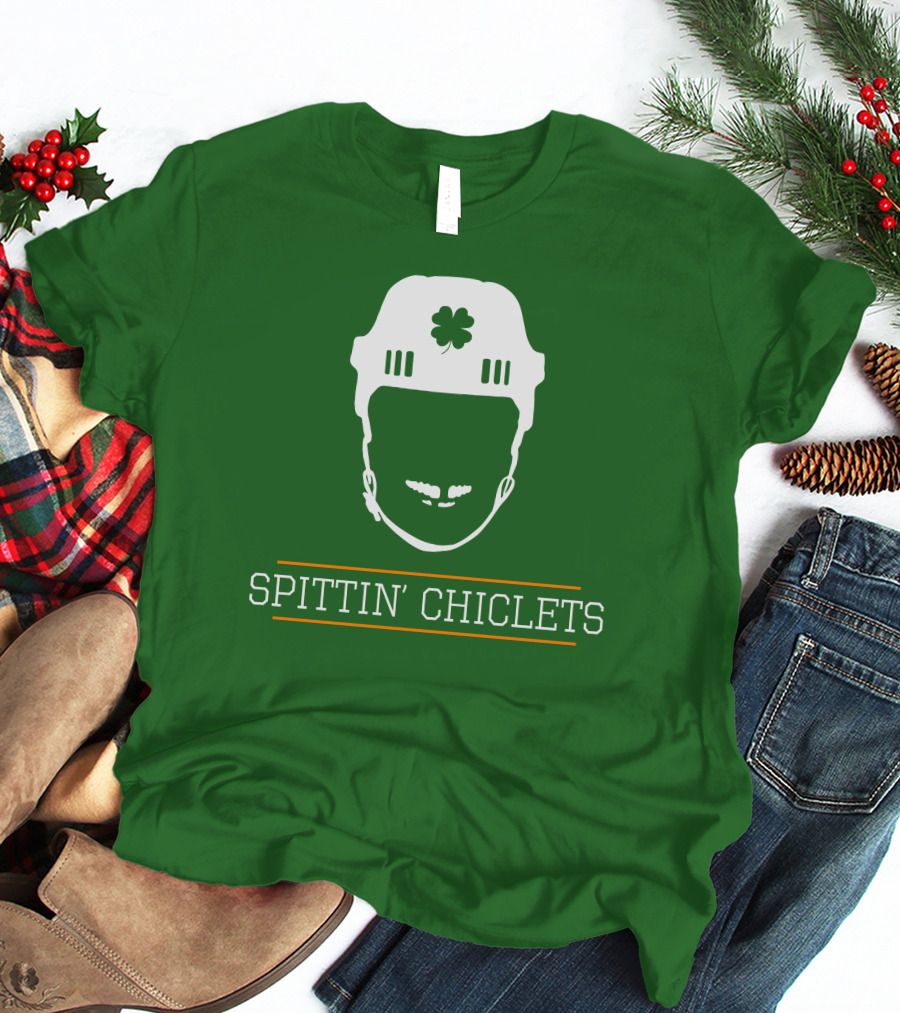 Spittin Chiclets Hockey Helmet Clover Green T-Shirt