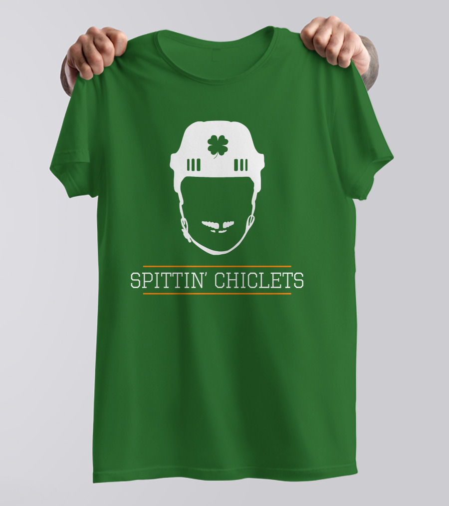 Spittin Chiclets Hockey Helmet Clover Green T-Shirt