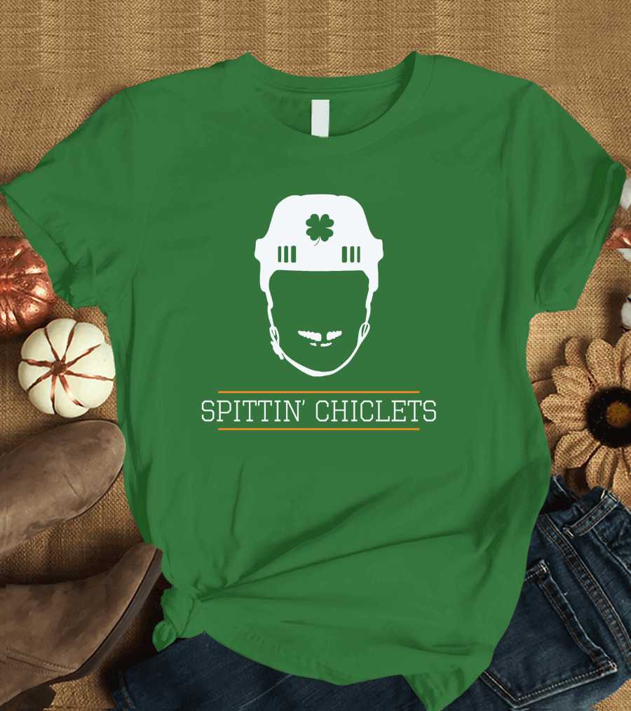 Spittin Chiclets Hockey Helmet Clover Green T-Shirt