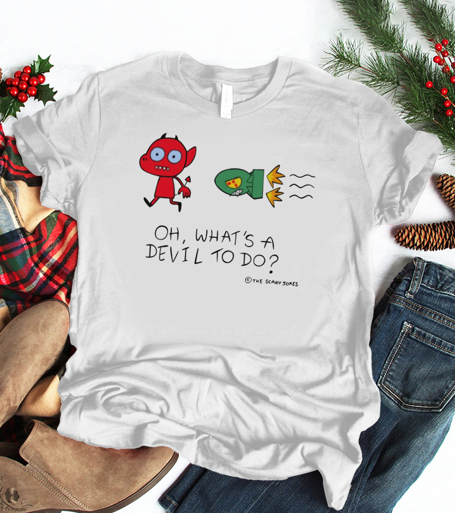 Oh What's A Devil To Do The Scary Jokes Rocket Devil Red Character T-Shirt