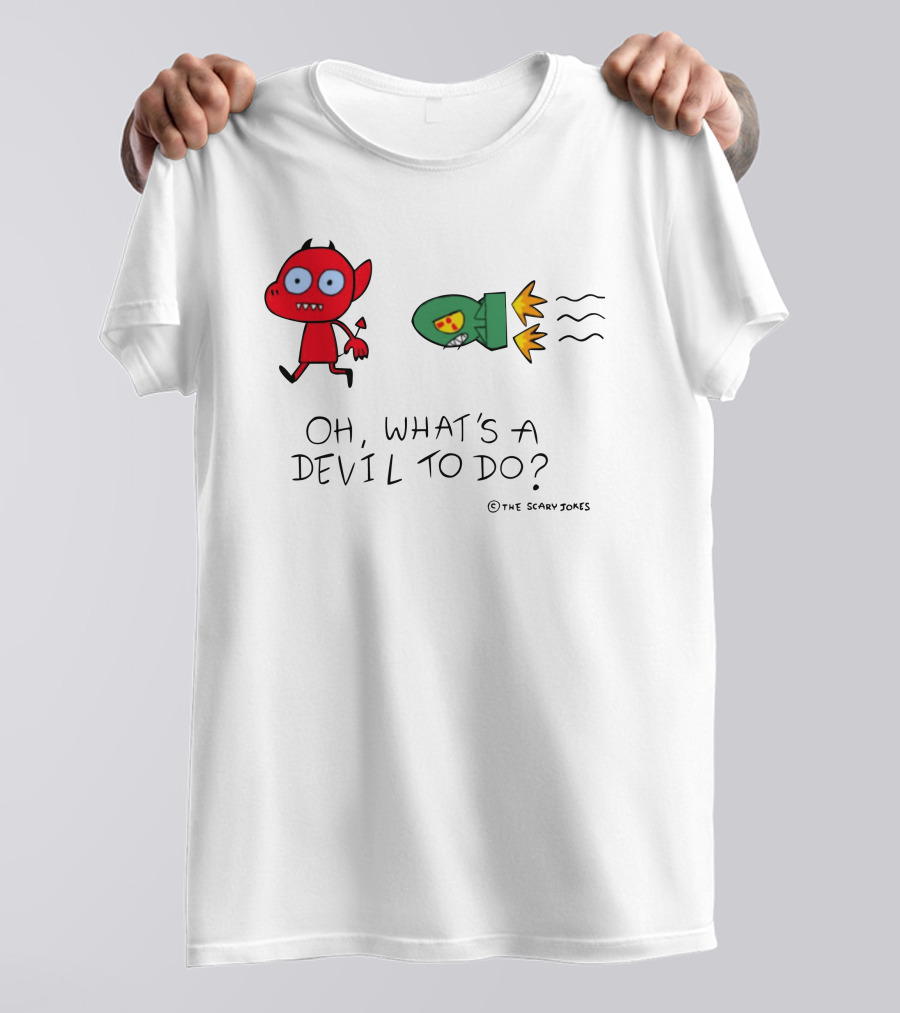 Oh What's A Devil To Do The Scary Jokes Rocket Devil Red Character T-Shirt