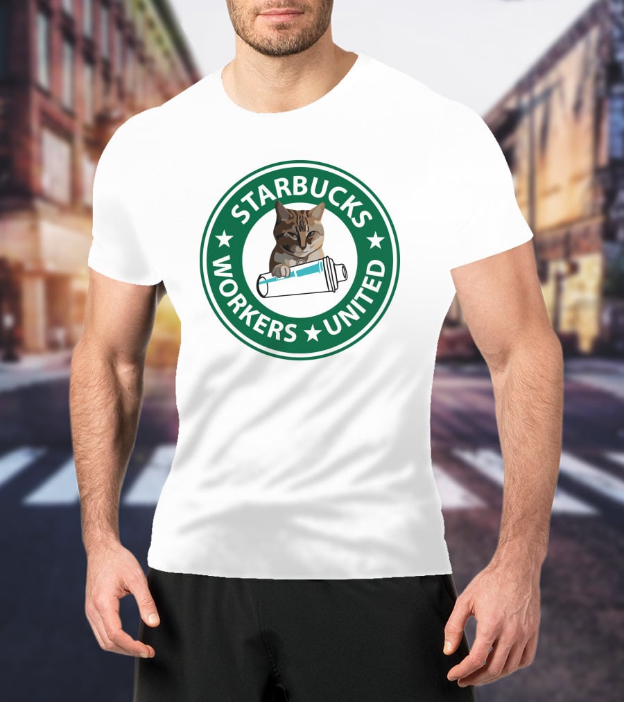 STARBUCKS WORKERS UNITED Cat T-Shirt