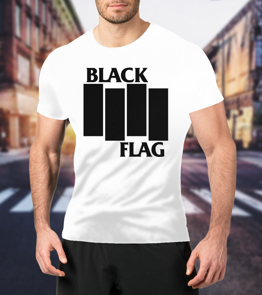 Black Flag Band Iconic Bar T-Shirt