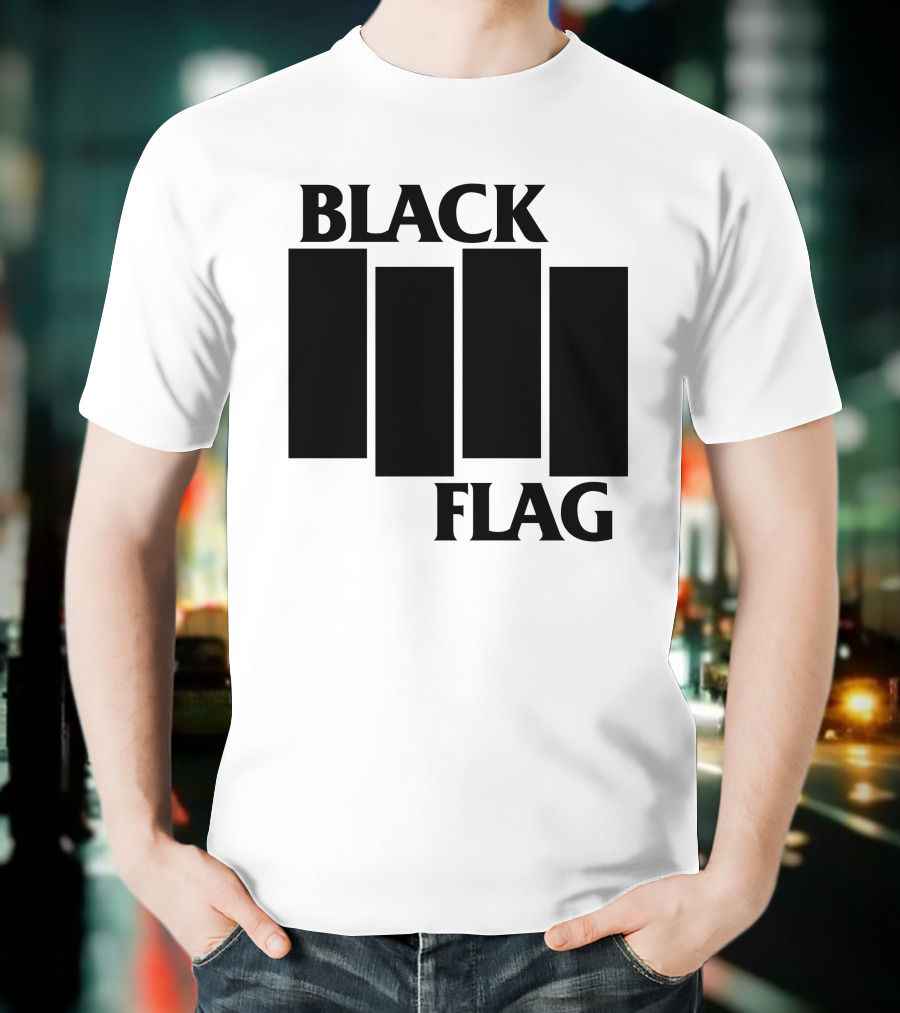 Black Flag Band Iconic Bar T-Shirt