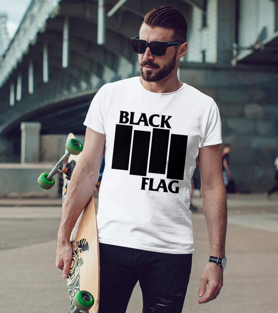 Black Flag Band Iconic Bar T-Shirt