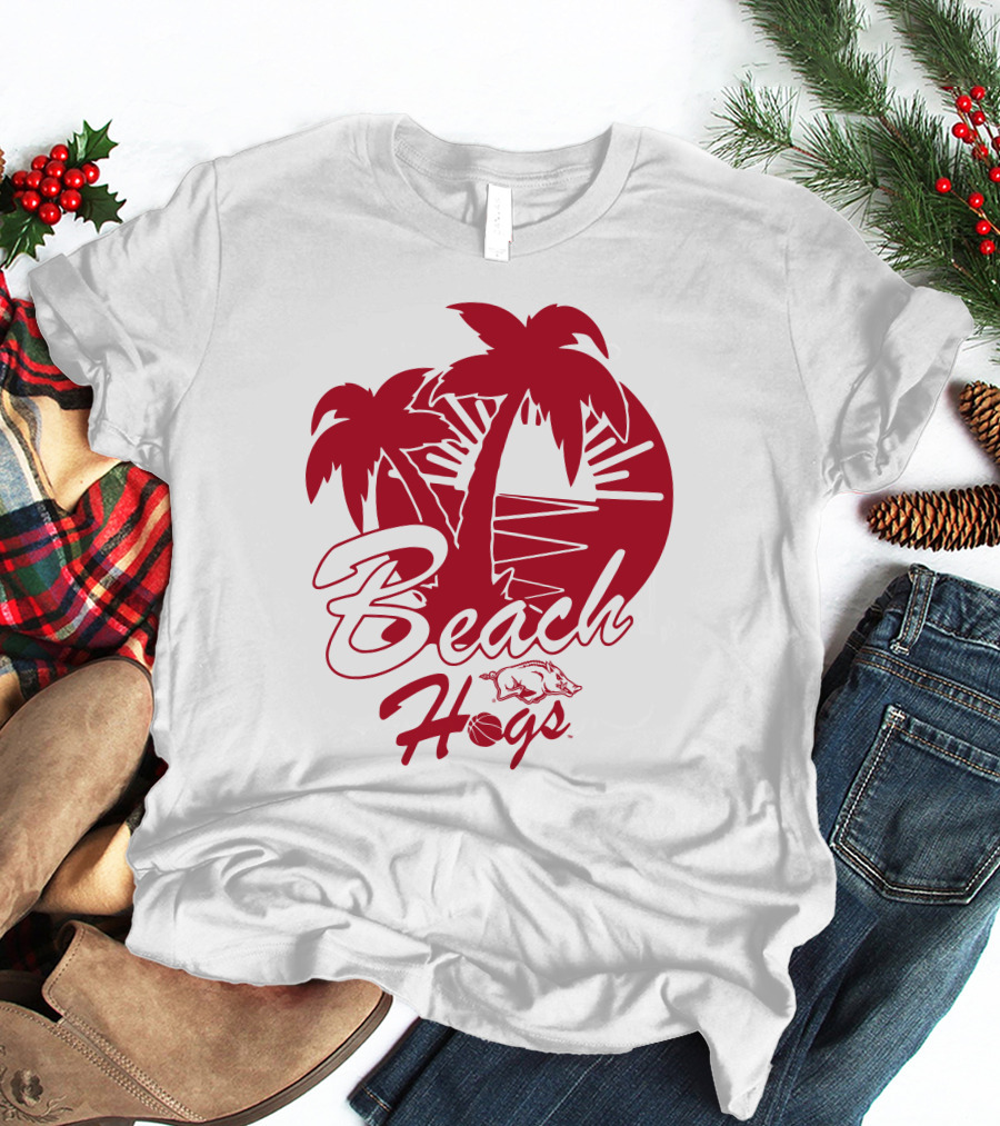 Beach Hogs Palms Sunset Razorbacks T-Shirt