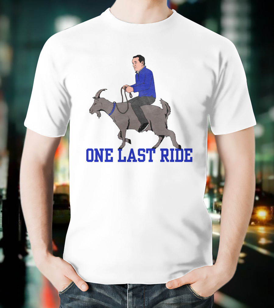 One Last Ride Goat Rider Blue T-Shirt