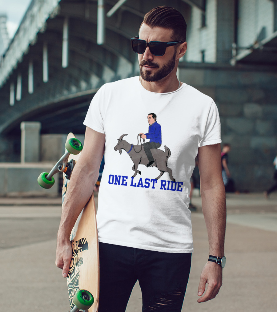 One Last Ride Goat Rider Blue T-Shirt