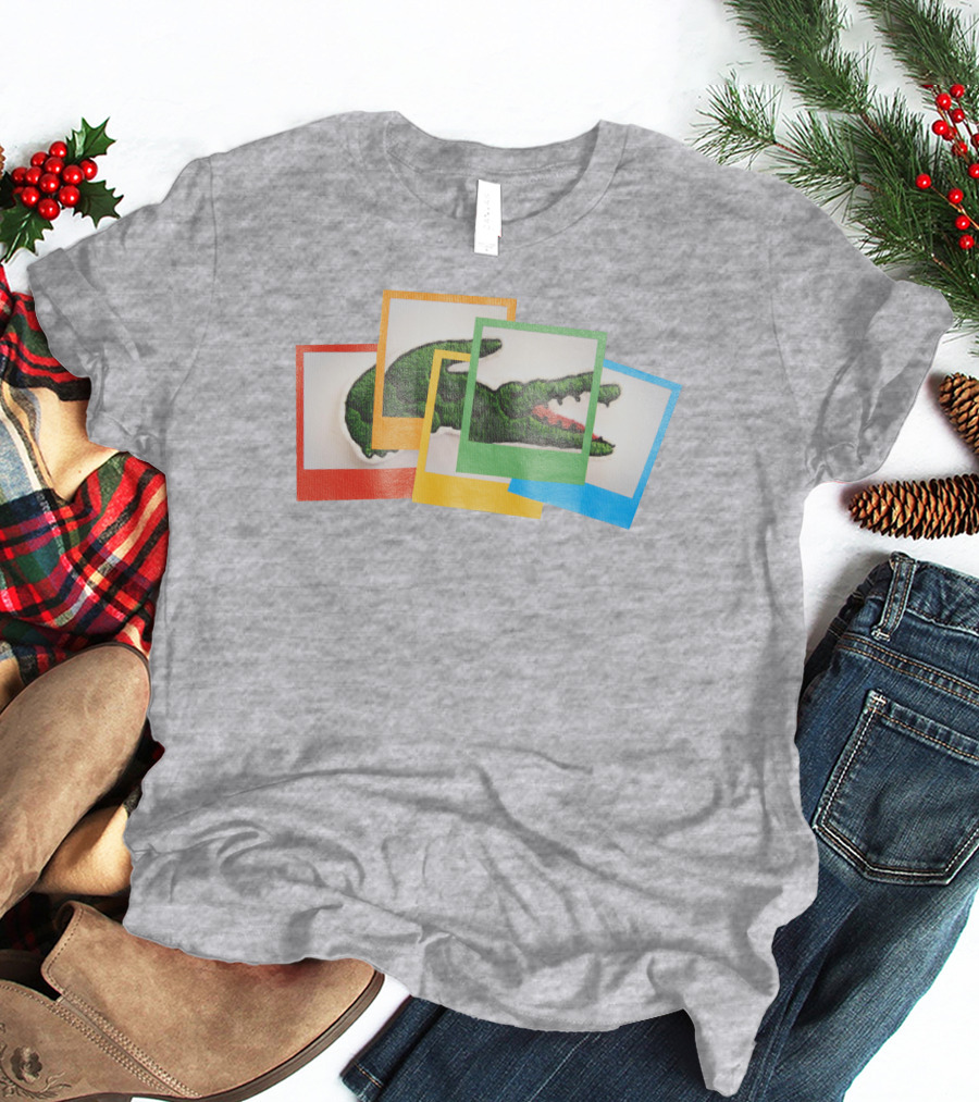 Lacoste X Polaroid Colorful Crocodile Overlapping Frames T-Shirt
