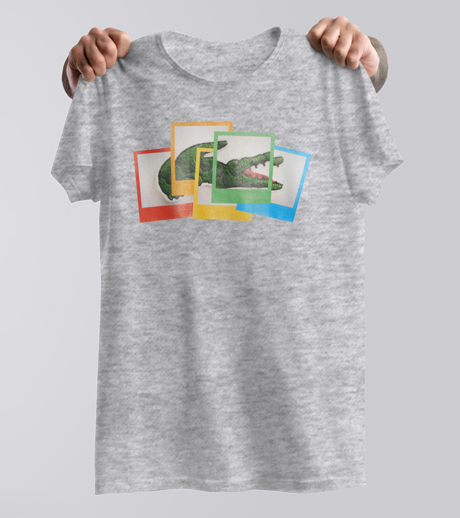 Lacoste Live X Polaroid Loose Fit Multicolor Crocodile Frame T-Shirt