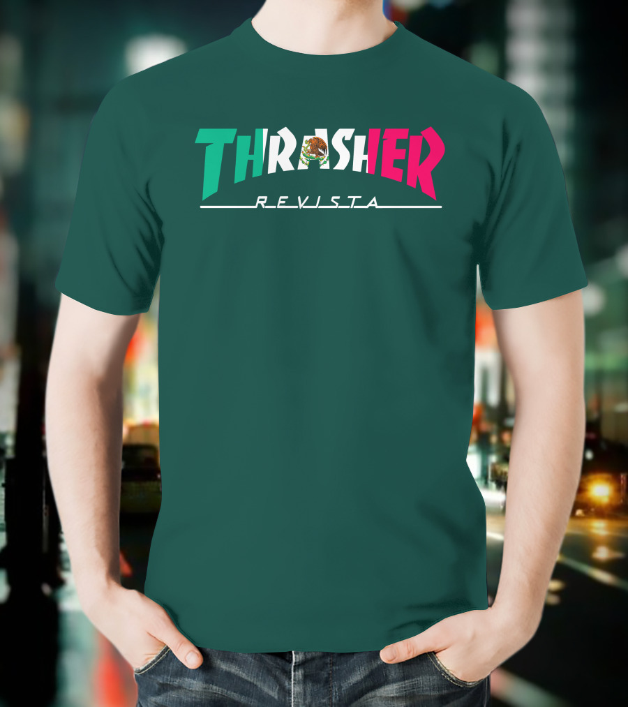 Thrasher Revista Mexican Flag Colors T-Shirt