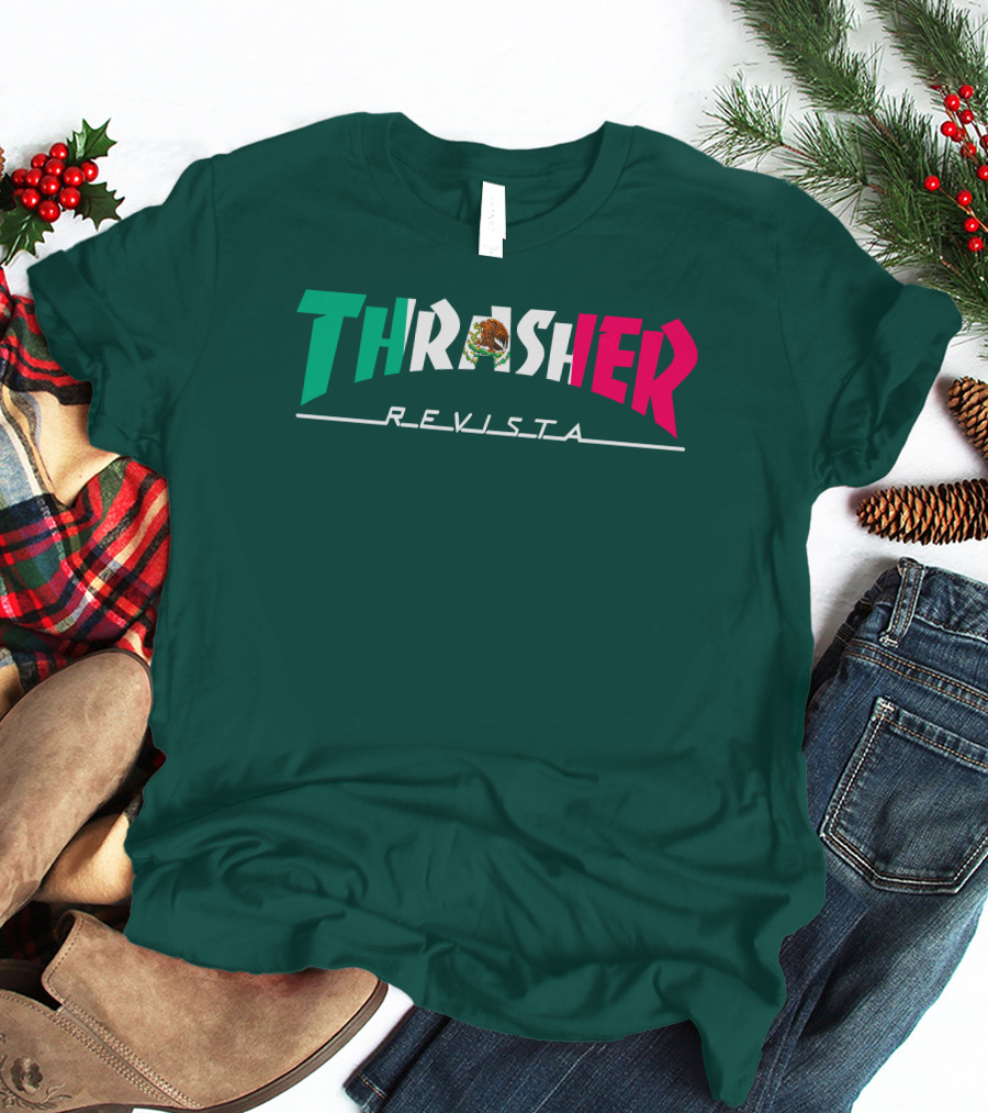Thrasher Revista Mexican Flag Colors T-Shirt