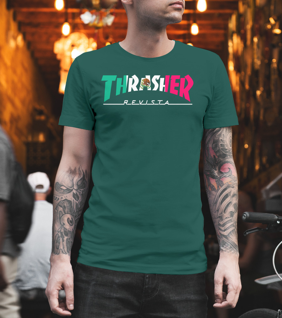 Thrasher Revista Mexican Flag Colors T-Shirt