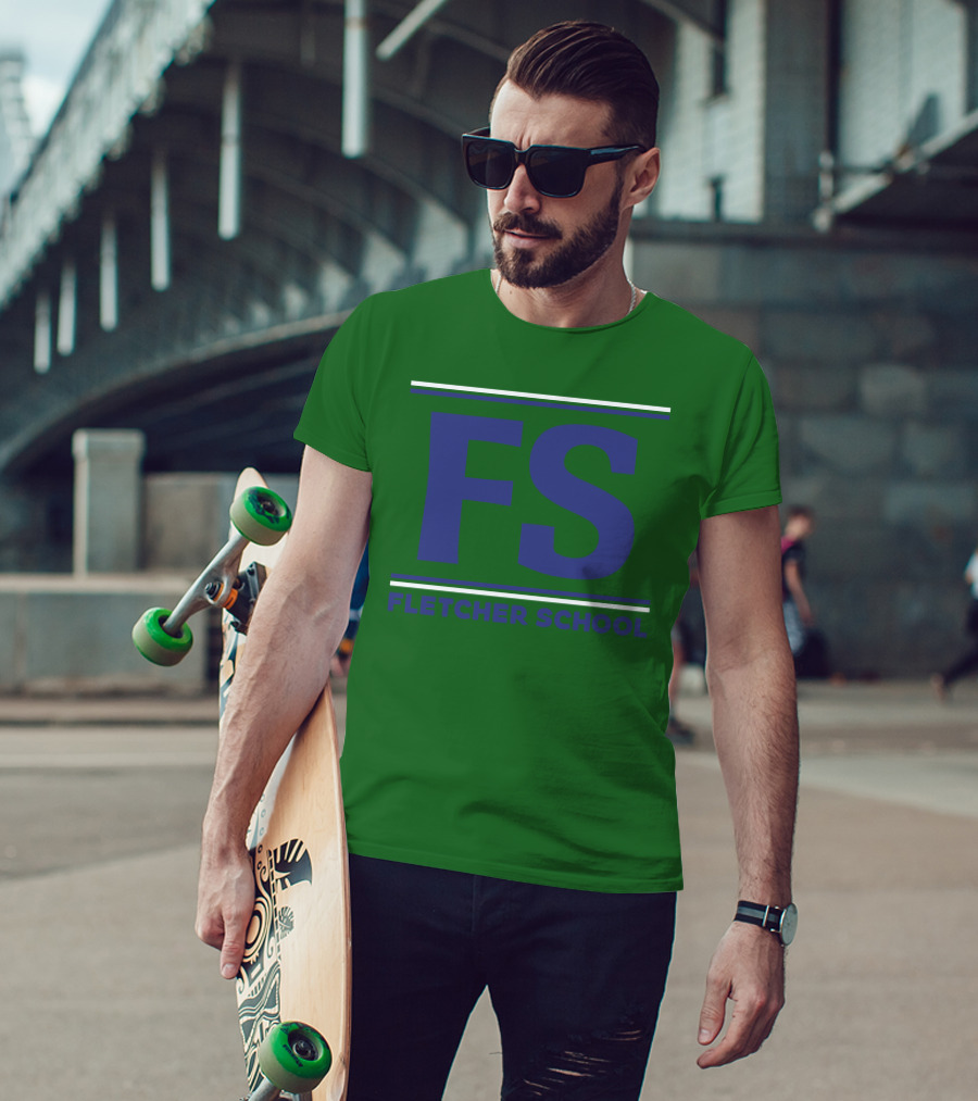 FS Fletcher School Green Background T-Shirt