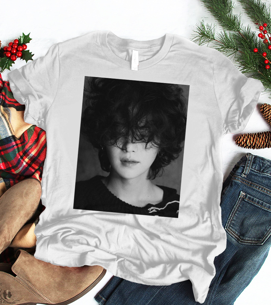 Suga Min Yoongi's Face Black And White Curly Hair T-Shirt