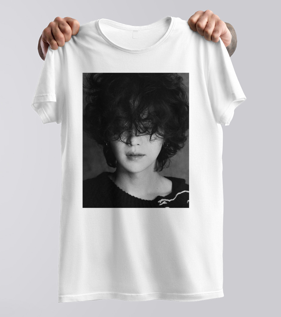 Suga Min Yoongi's Face Black And White Curly Hair T-Shirt