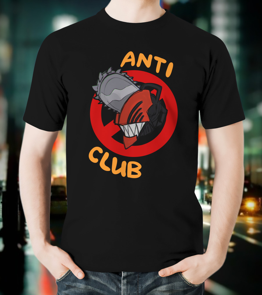 Chain Saw Man Anti Club Chainsaw Head With Red No Sign T-Shirt