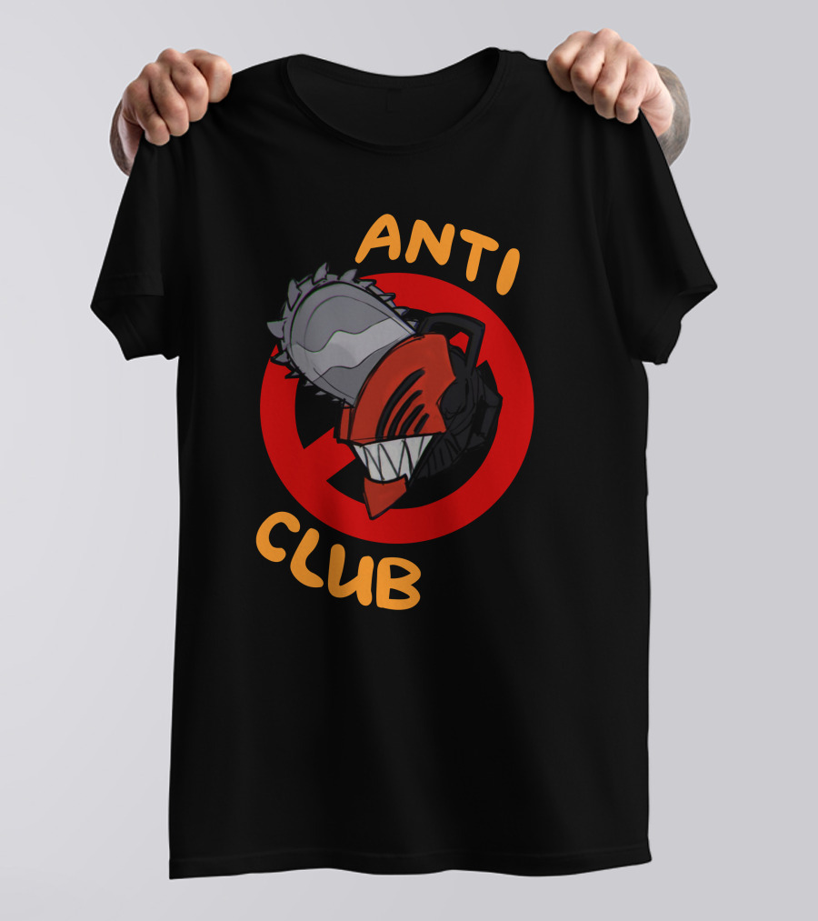Chain Saw Man Anti Club Chainsaw Head With Red No Sign T-Shirt