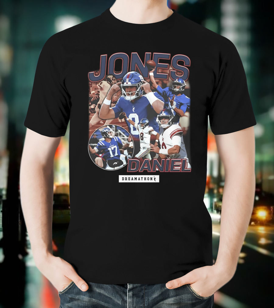 Jones Daniel Dreamathon Football Giants Quarterback Athlete T-Shirt