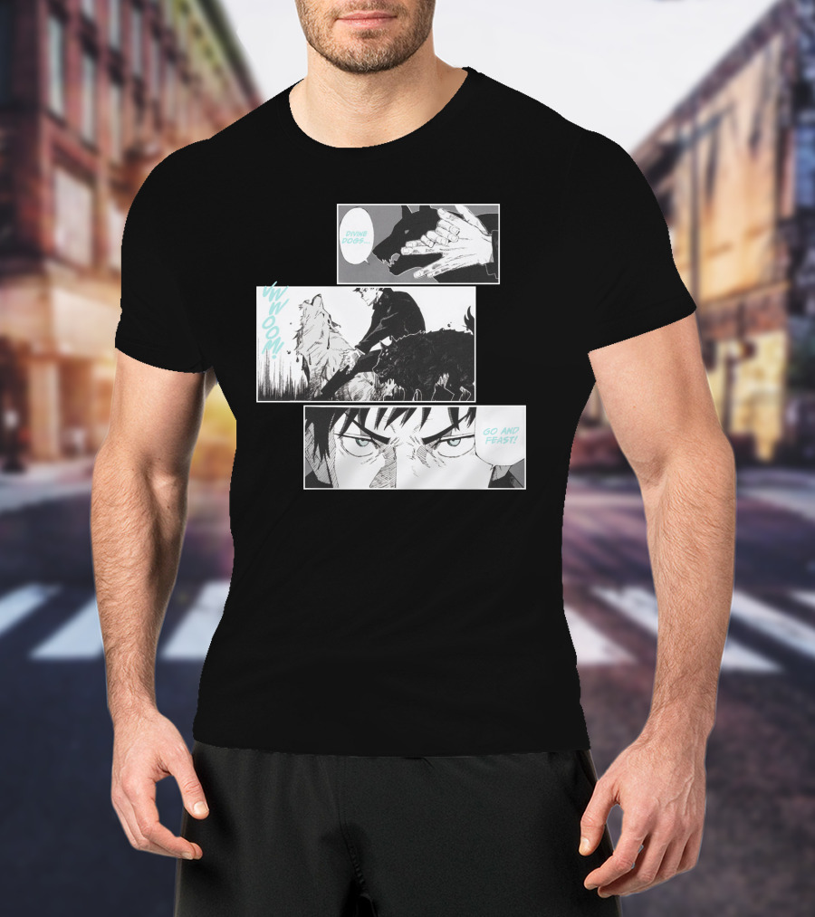 Shonen Jump Jujutsu Kaisen Megumi Divine Dogs Go And Feast T-Shirt