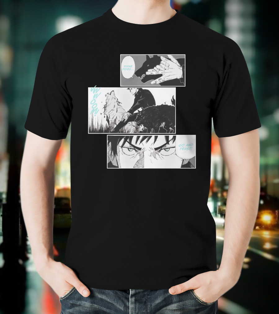 Shonen Jump Jujutsu Kaisen Megumi Divine Dogs Go And Feast T-Shirt