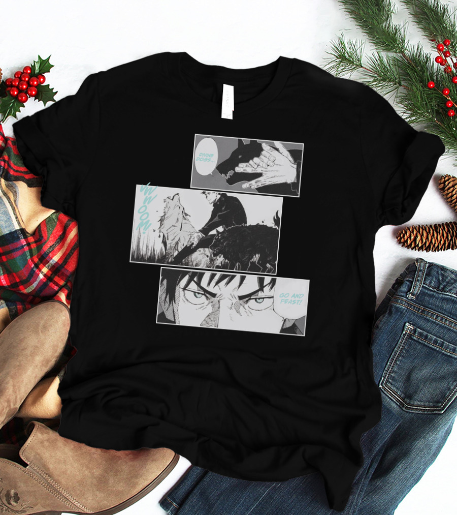 Shonen Jump Jujutsu Kaisen Megumi Divine Dogs Go And Feast T-Shirt