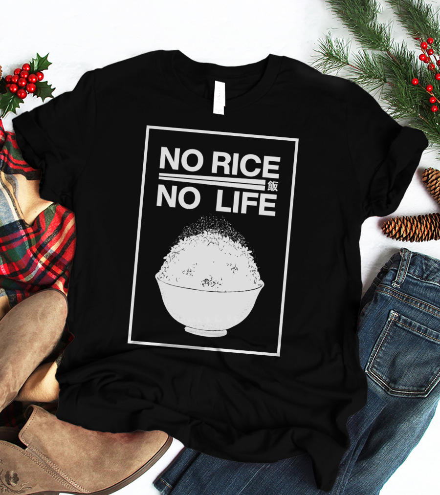 No Rice No Life Kanji Bowl T-Shirt