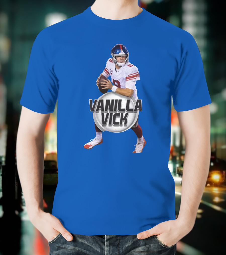 Vanilla Vick Football Quarterback Blue Jersey T-Shirt