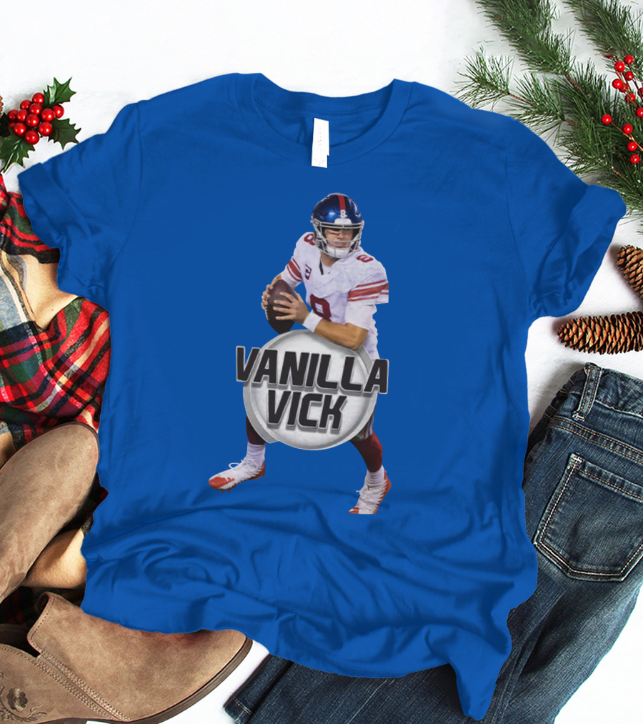 Vanilla Vick Football Quarterback Blue Jersey T-Shirt
