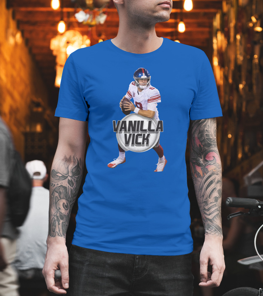 Vanilla Vick Football Quarterback Blue Jersey T-Shirt