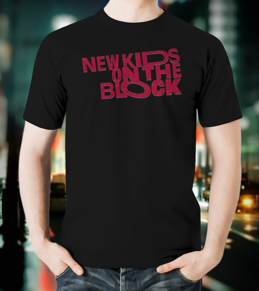 New Kids On The Block Vintage Glitter Lettering Classic T-Shirt