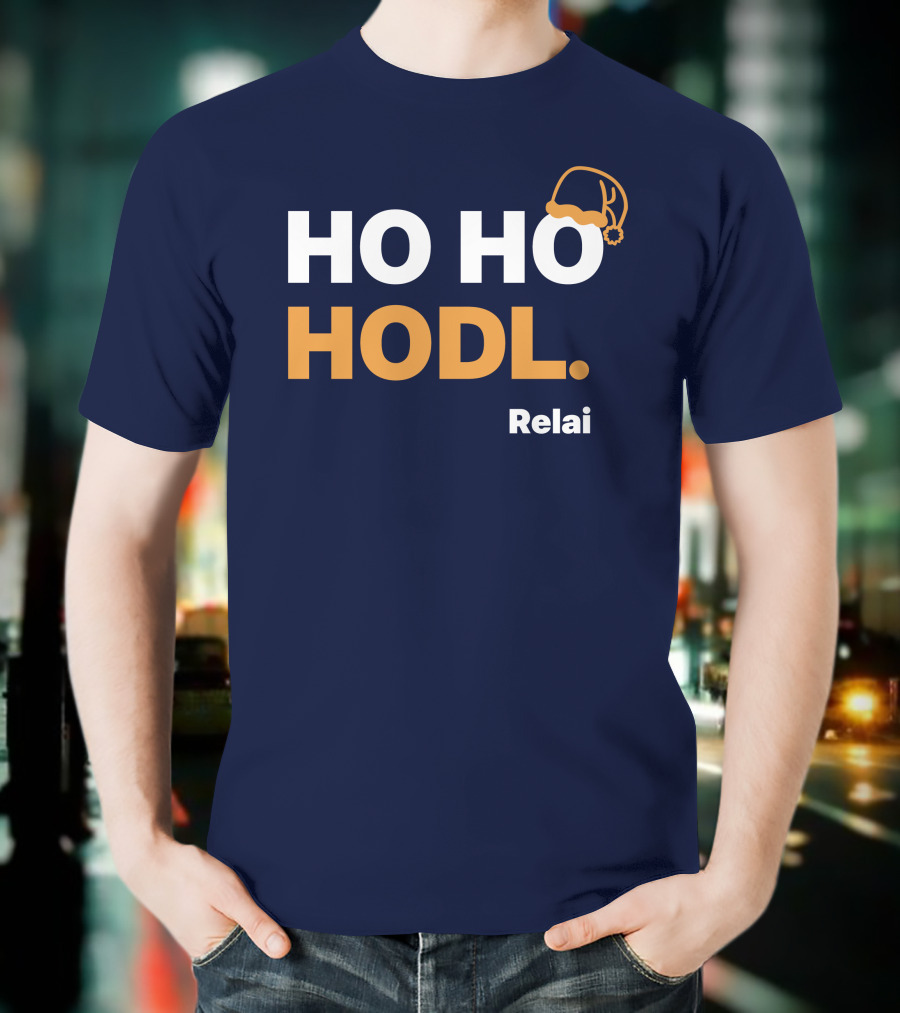 Ho Ho Hodl Relai Christmas Santa Hat Bitcoin T-Shirt