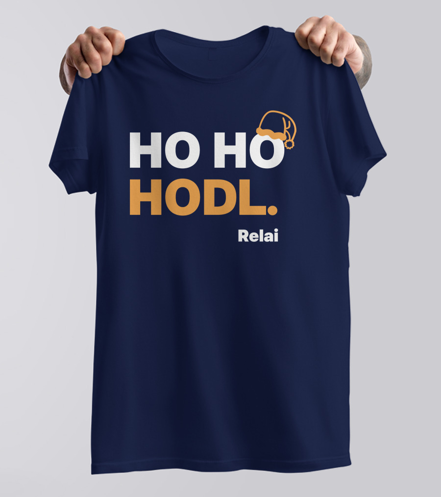 Ho Ho Hodl Relai Christmas Santa Hat Bitcoin T-Shirt