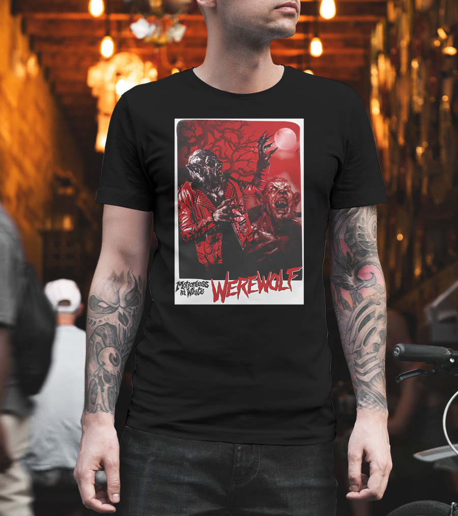 Motionless In White Werewolf Colortest Lurking In The Dark Red Moon Horror Scene T-Shirt
