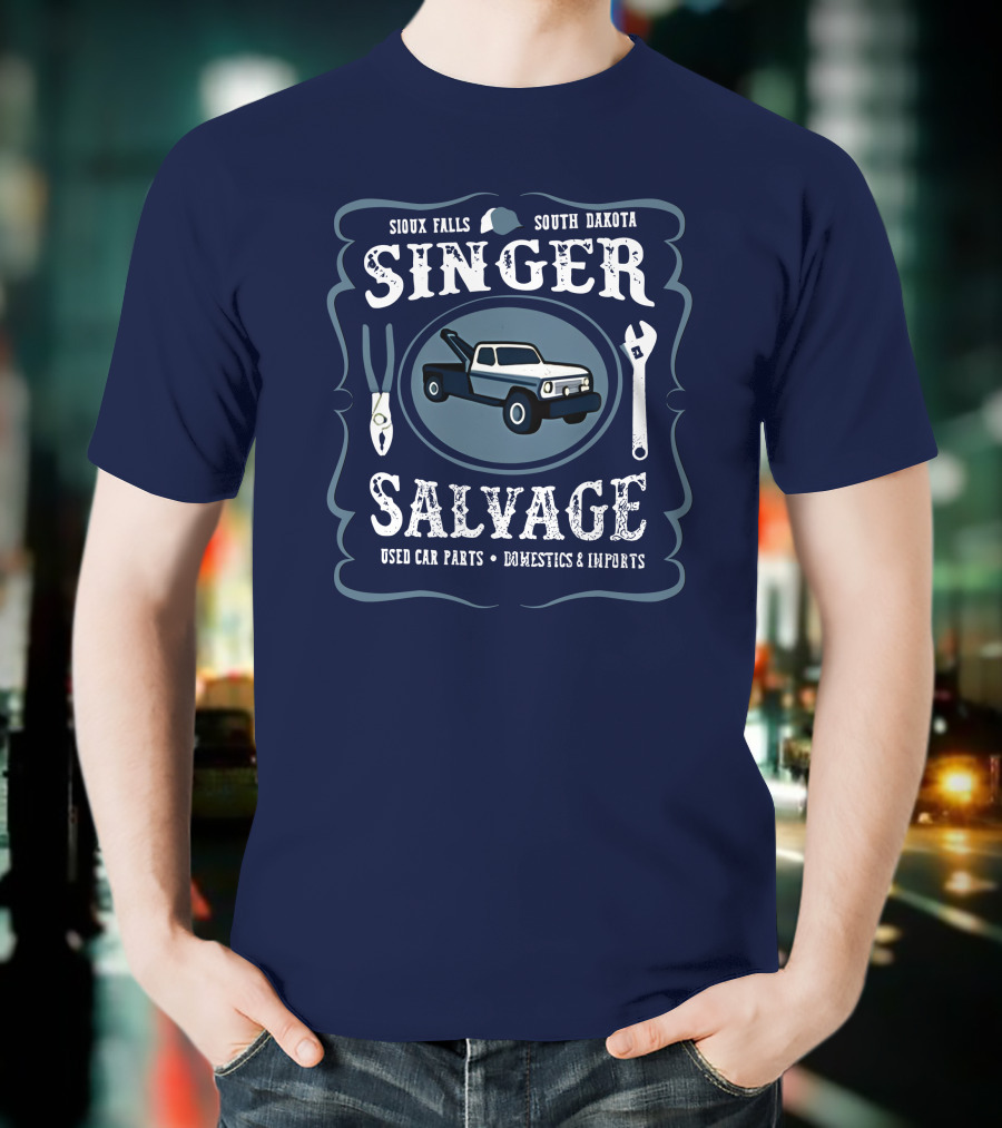 Sioux Falls South Dakota Singer Salvage Used Car Parts Domestics Imports T-Shirt