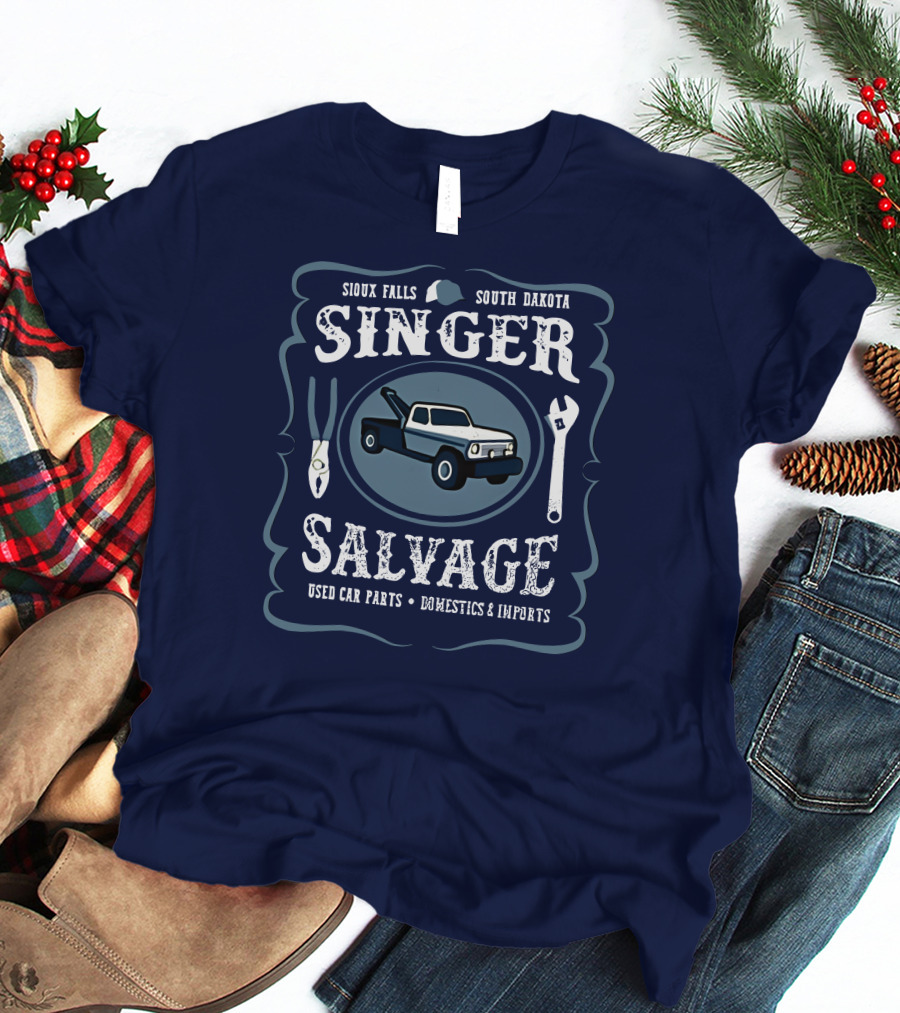 Sioux Falls South Dakota Singer Salvage Used Car Parts Domestics Imports T-Shirt