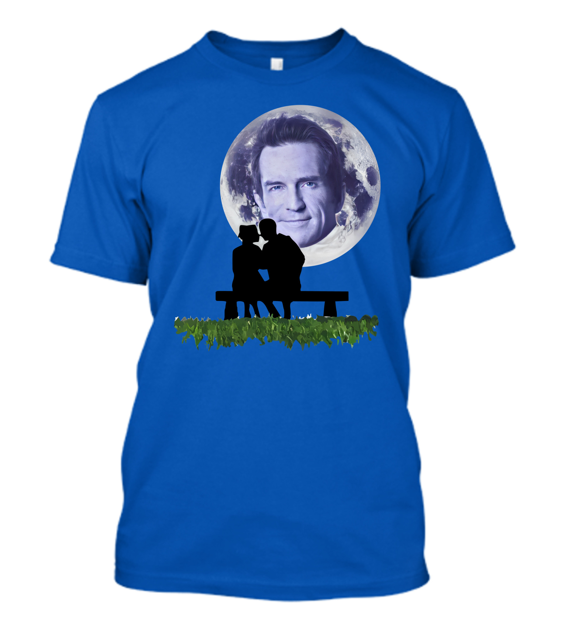 Beneath The Probst Moon Romantic Silhouette Bench Scene T-Shirt