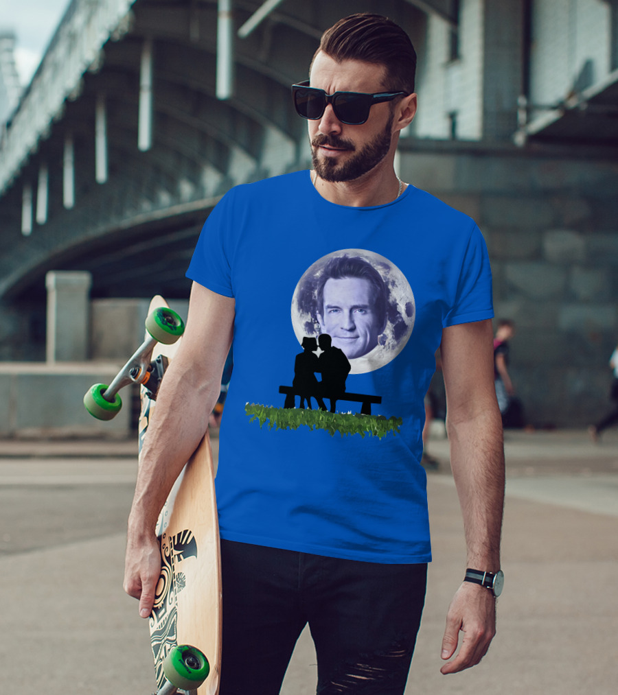 Beneath The Probst Moon Romantic Silhouette Bench Scene T-Shirt