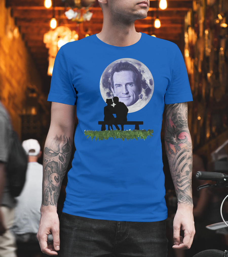 Beneath The Probst Moon Romantic Silhouette Bench Scene T-Shirt