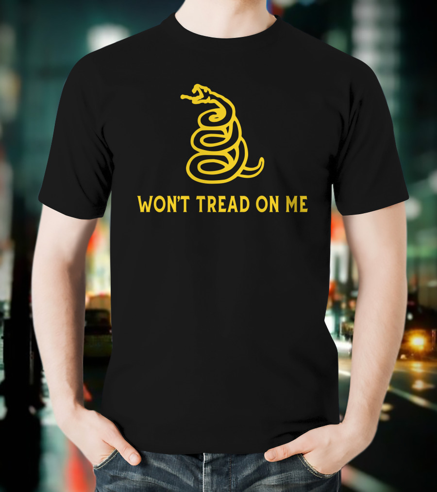 Won't Tread On Me Coiled Yellow Snake T-Shirt