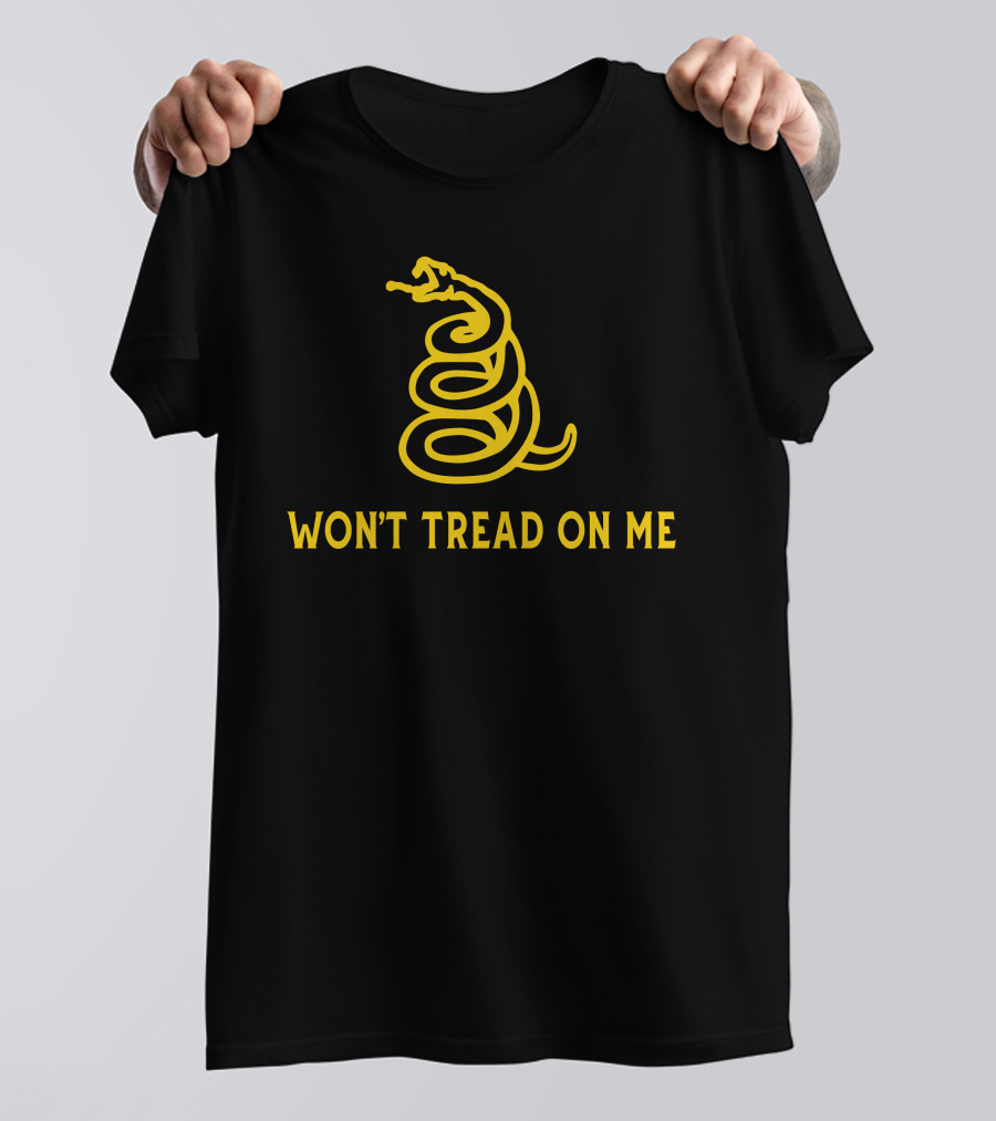 Won't Tread On Me Coiled Yellow Snake T-Shirt