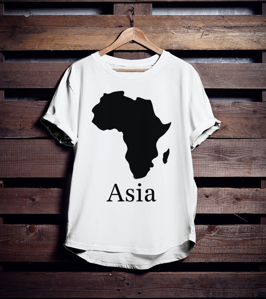 Asia Africa Map Optical Illusion T-Shirt