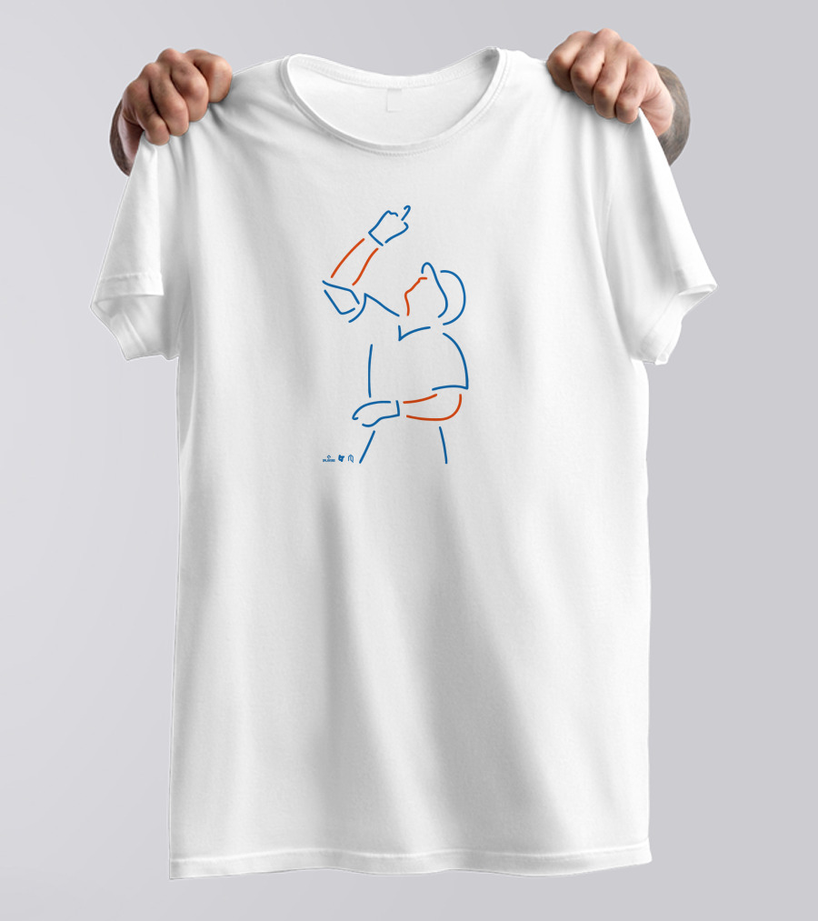 Brandon Nimmo Neon Line Art Baseball Player T-Shirt