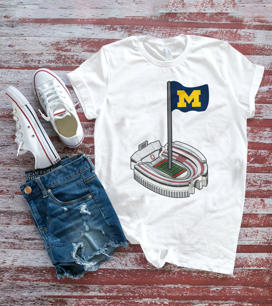 Britt Brianzivino Michigan Ohio Stadium Rivalry Flag T-Shirt