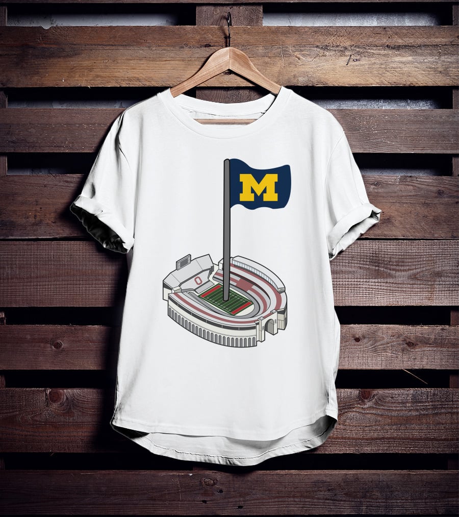 Britt Brianzivino Michigan Ohio Stadium Rivalry Flag T-Shirt