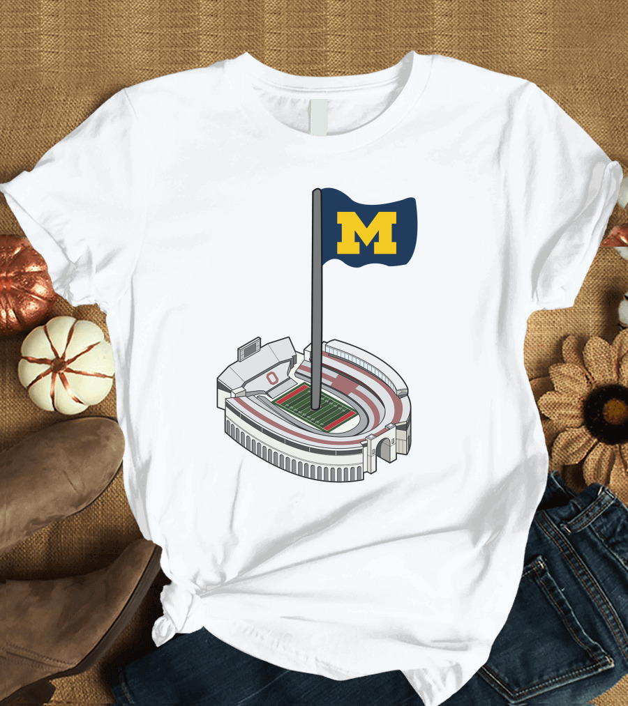 Britt Brianzivino Michigan Ohio Stadium Rivalry Flag T-Shirt