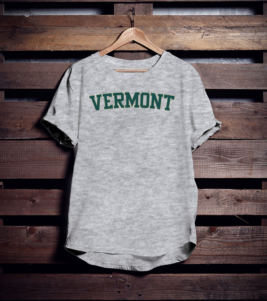 Vermont Green College Style Block Letters T-Shirt