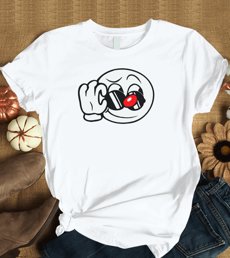 Looking Cool Ice Cream Character With Sunglasses T-Shirt